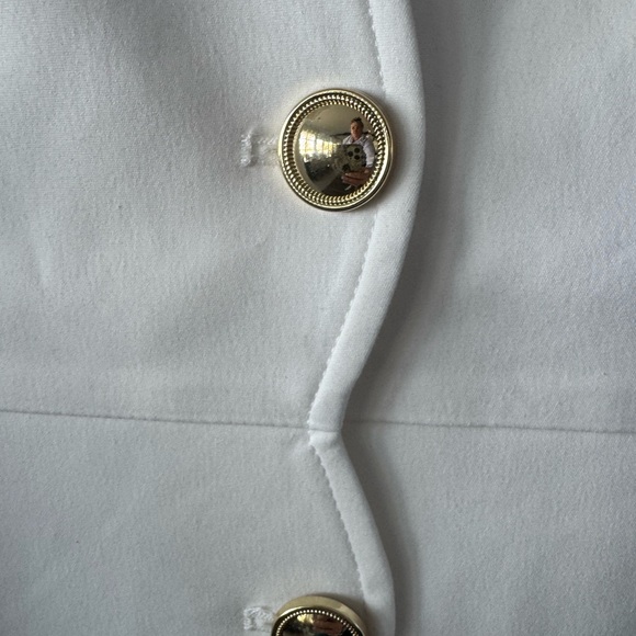 English Factory Cream Mini Dress with Scalloped Collar Sz L NEW - Picture 3 of 8